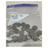 40 pre 1960 Jefferson Nickels