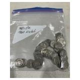40 pre 1960 Jefferson Nickels