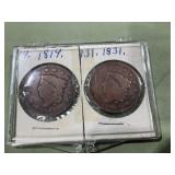 2 US Large Cents