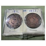 2 US Large Cents