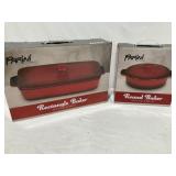 Parini Ceramic Round and Rectangle Bake Dishes NIB