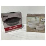 Parini Ceramic Bowl Set, Stoneware Bundt Pan - NIB