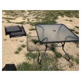 Patio Set w/Glass Table and 4 Folding Chairs