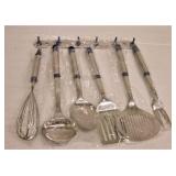 Stainless Utensils w Wall Rack New