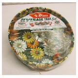 Vintage Metal Beverage Tray Set Factory Sealed