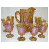 Carnival Pitcher & 8 Goblet set