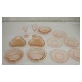 12 Pcs Pink Depression American Sweetheart