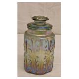 L E Smith Carnival Glass Canister