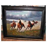 Oil Painting on Canvas 59" X 47" Large Horse