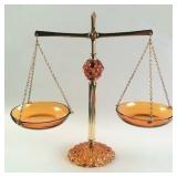 Princess House Glass Brass Scale of Justice