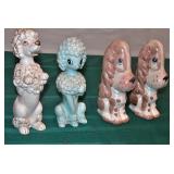 Vintage Ries Poodles & Hound Statues