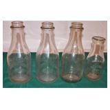 Vintage Dairy Gold Milk Bottles Lot