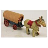 Rare Covered Wagon Wind Up 1950