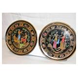 Adis Wall Plates Greece 24K Gold set of 2