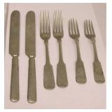 Solid Brizil Silver 3 forks 2 knifes 290.93Grams