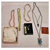 Vintage Estate Jewlery Lot opal gold flake shell