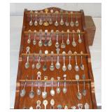 Collector Spoons w Wall Rack 50 Spoons