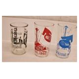 1962 Seattle Worlds Fair Glasses set of 3