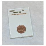 1961 D Graded Penny