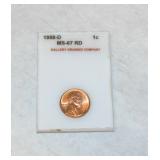 1958 D Graded Penny