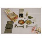 Vintage Cigar Box Buckles USN USMC Plaques