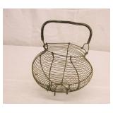 Antique Egg Basket Metal Wire