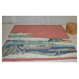 Vintage Asian Scarf & Basket