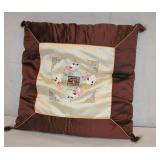 Vintage Korea Silk Pillow  24" X 24" New