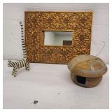 Household Decor (Mirror, cat , candle holder)