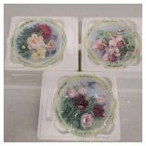 Lena Lius Beautiful Garden Collector Plates 3pc