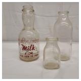 Vintage Glass Milk Bottles