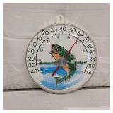 12" Metal Wall Thermometer Fish