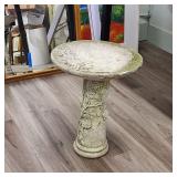 23" Tall Concrete Bird Bath