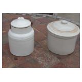 Antique Crocks set of 2** 1 has a crack