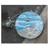 Metal Lighthouse Garden Art 15" Round