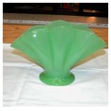 Jadeite Fan Vase 5" T 8.5" W