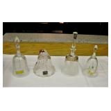W German Crystal Mikasa Bells lot of 4