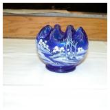 Fenton Canaan Valley Art Glass Hand Painted 4" T