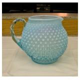 Fenton Blue Opalescent Pitcher 5.5" T