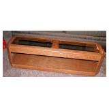 Oak Glass Top Coffee Table 52" L 15"T 15" D