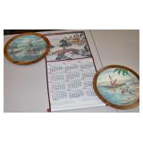 1967 Calendar & 2 Wood Plates