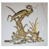 Brass Stork Wall Art 19" Tall