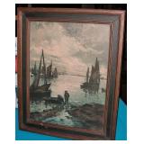 Vintage Sea Side Print 12" X 15"