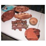 Wood Eagle Owl & Bowls