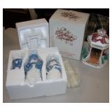 Christmas Snow Man Candle Holders Music Carousel