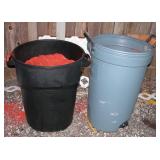 Trash Cans Full of Beauty Bark set of 2