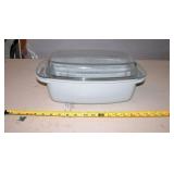 New Metal 16" Long Casserole Pan w Glass Lid