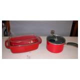 New Noodle Boiler & Popcorn Snack Cooker red