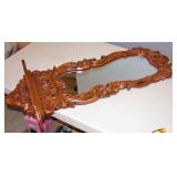 New Ornate Carved Wood Mirror W Shelf 43" Long