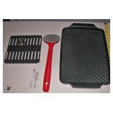 New Stove Top Grill 19" Grill Press & Scraper